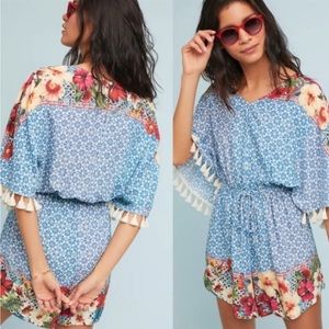 FARM Rio Anthropologie Floral Tassel Romper Small